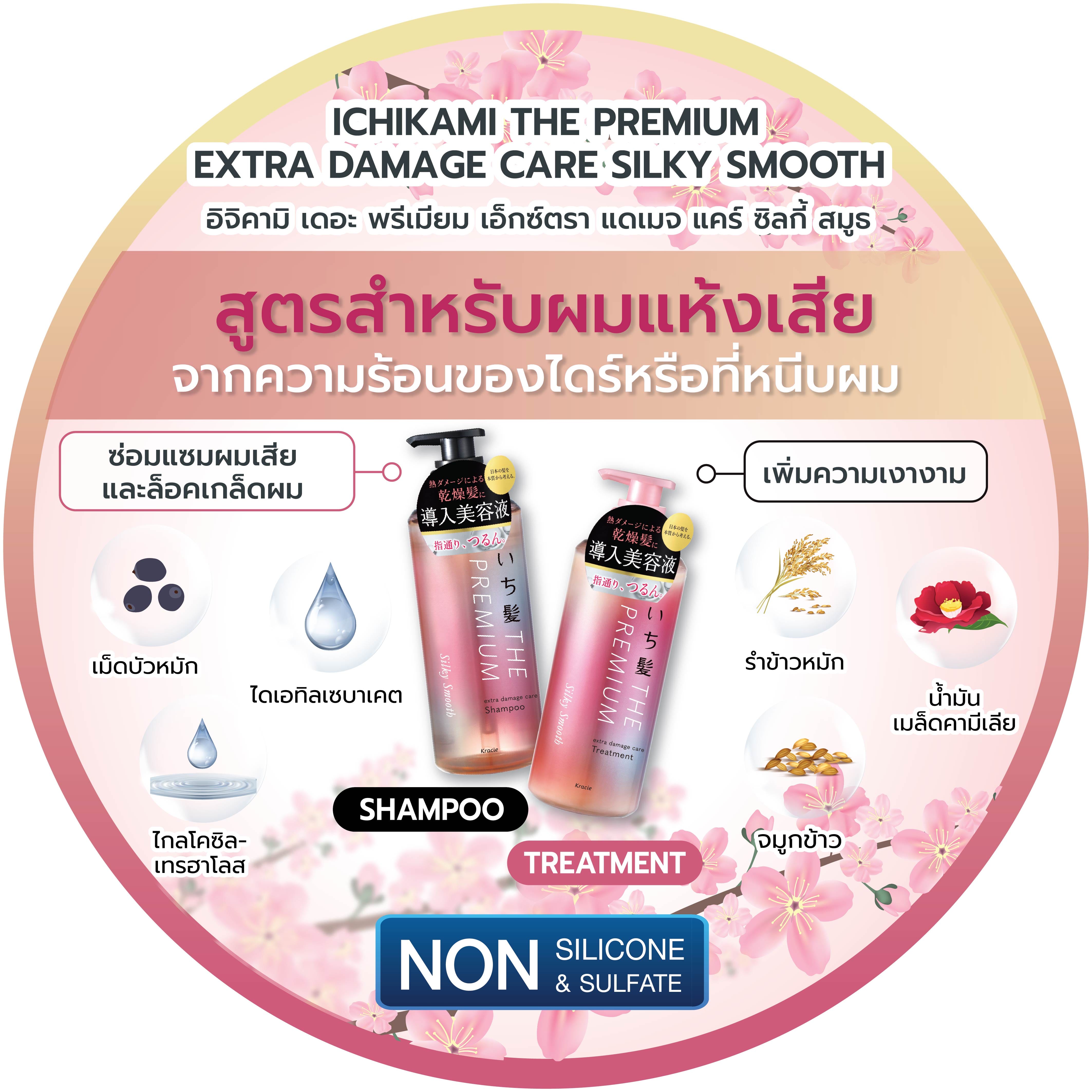 แชมพู ICHIKAMI  เดอะ พรีเมียม เอ็กซ์ตรา แดเมจ แคร์ แชมพู ซิลกี้ สมูธ 480 มล_3